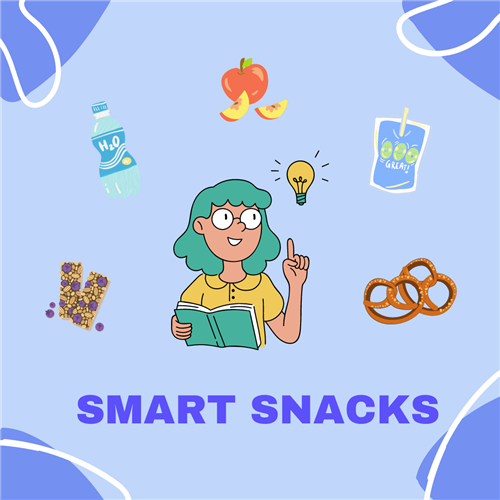 Cartoon girl thinking about smart (healthy) snacks